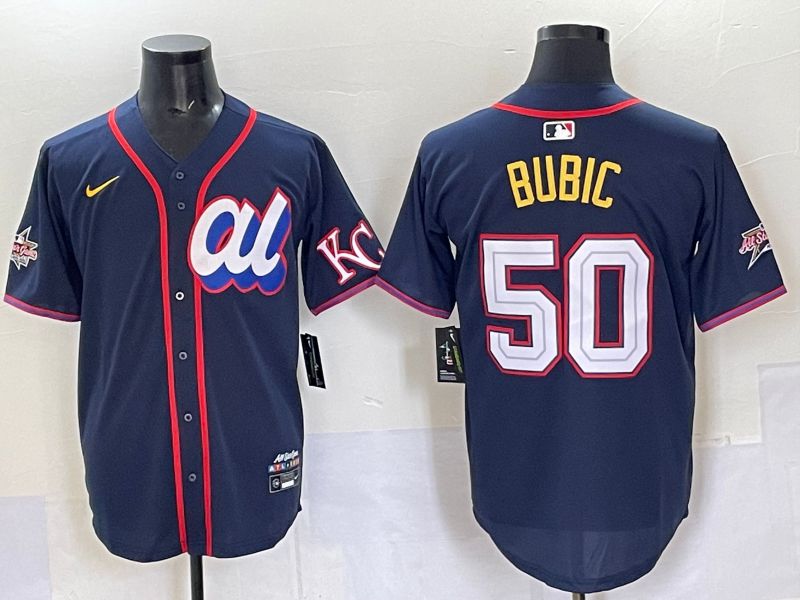 Men 2025 Kansas City Royals #50 Bubic Drak blue Nike MLB All Star jersey style 1->kansas city royals->MLB Jersey